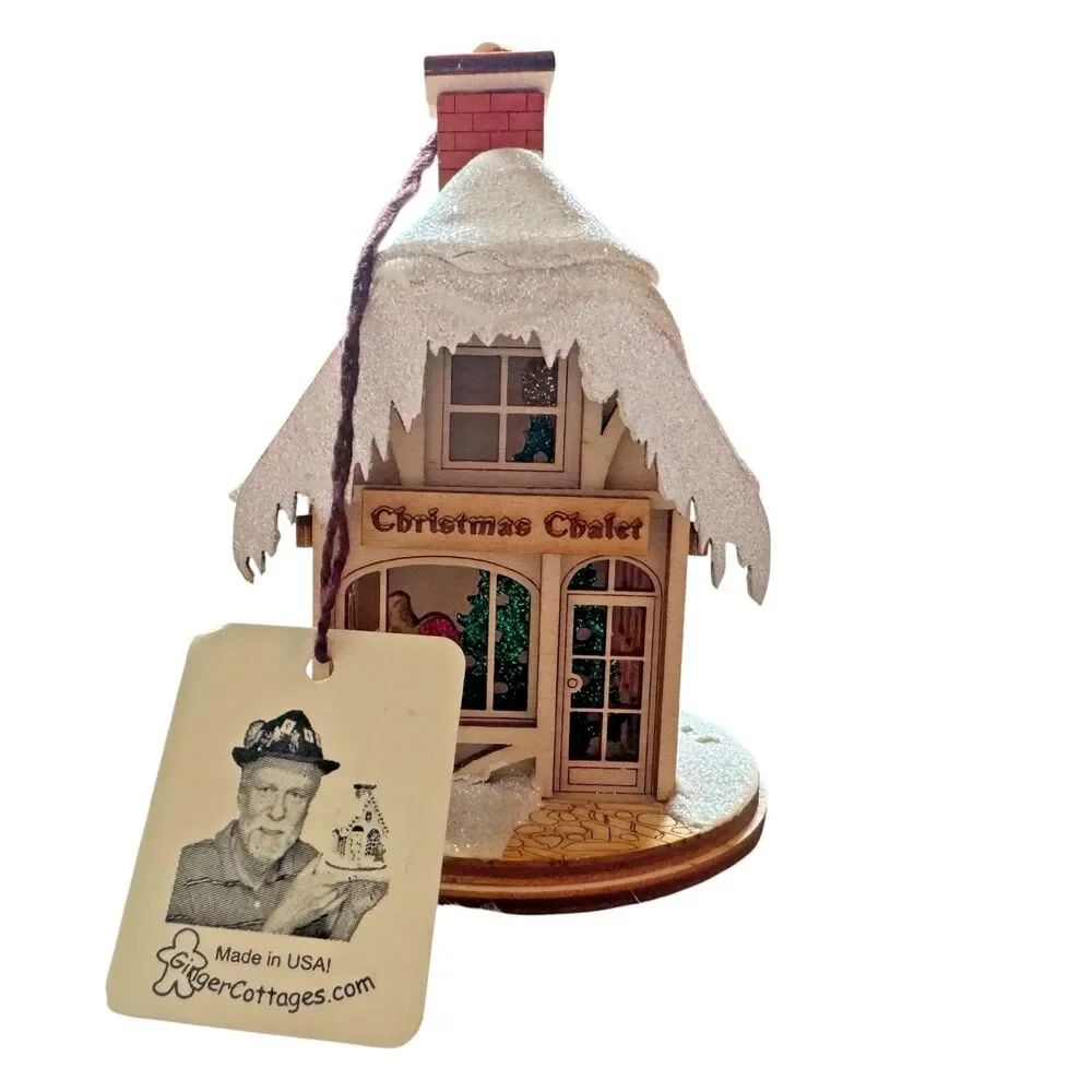 Ginger Cottages Christmas Chalet Wood House Old World Christmas Mini Decor NEW